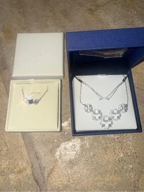 Swarovski Silver Crystal Floral Necklace Bundle